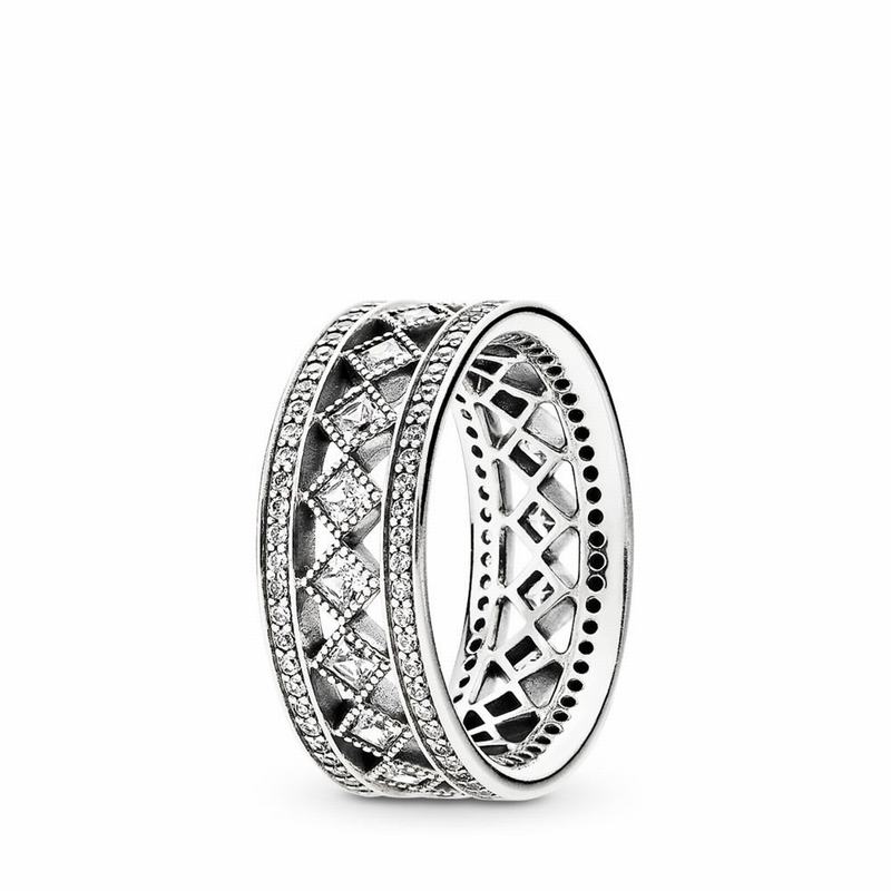 Pandora Vintage Fascination Statement Ring - Sterling Silver/Cubic Zirconia - Canada | CI3623ZH